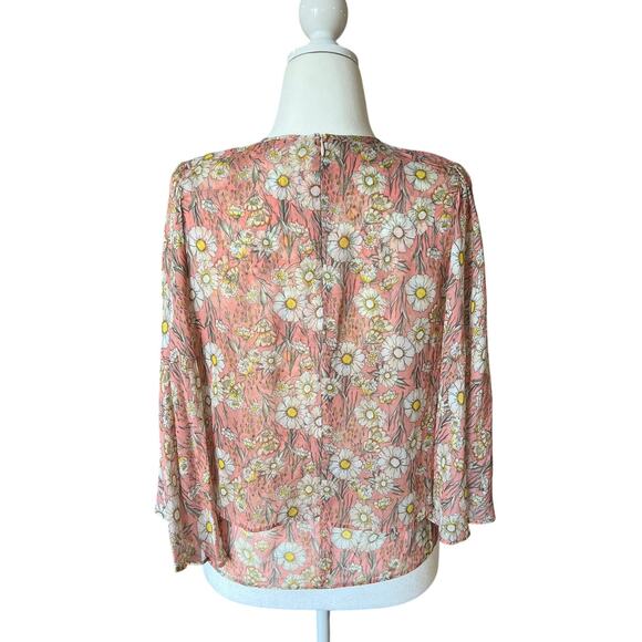 AINEA Sheer Cape Floral Top Women's Size 40 (M) Sustainable Italian Designer 70s - Picture 4 of 12